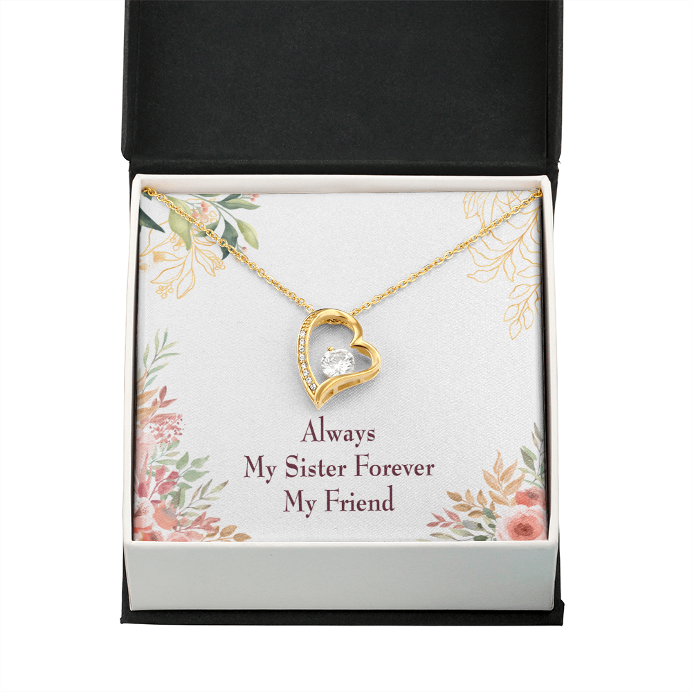 To Sister Forever Forever Necklace w Message Card-Express Your Love Gifts