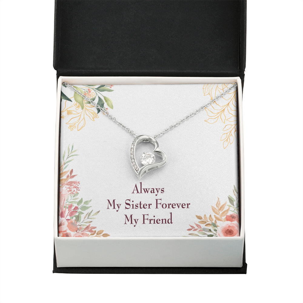 To Sister Forever Forever Necklace w Message Card-Express Your Love Gifts