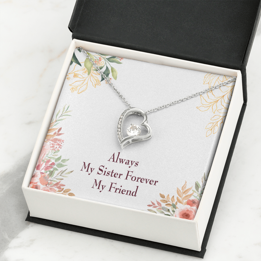 To Sister Forever Forever Necklace w Message Card-Express Your Love Gifts