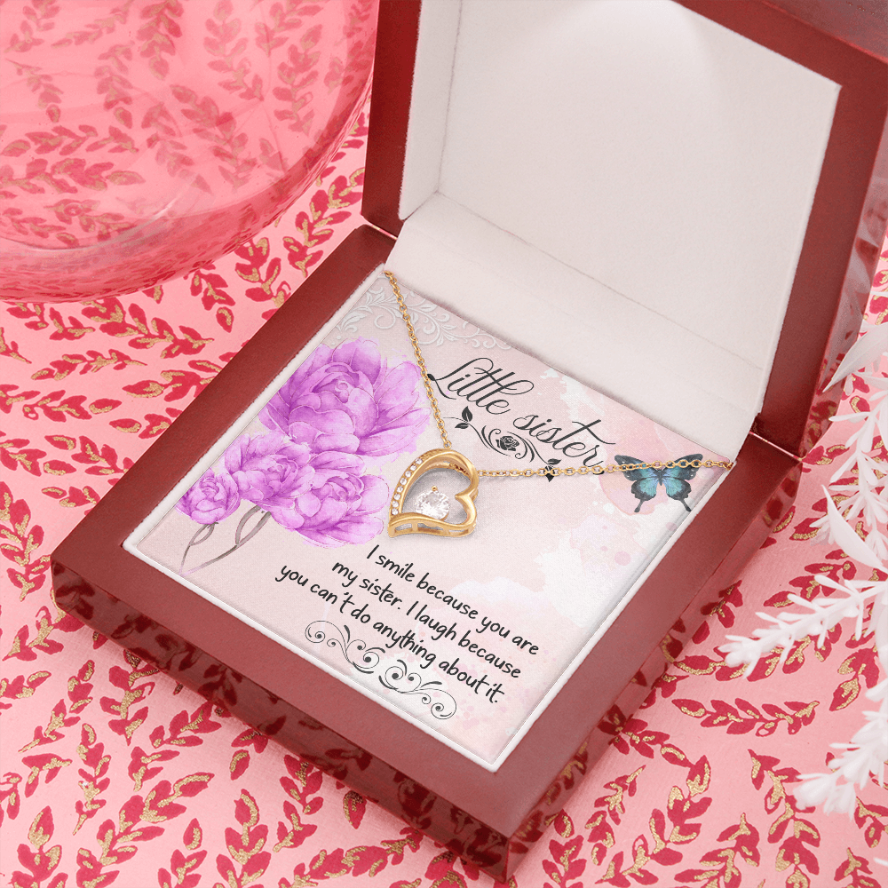 To Sister I Smile Because You Are My Sister Forever Necklace w Message Card-Express Your Love Gifts