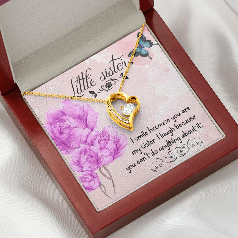To Sister I Smile Because You Are My Sister Forever Necklace w Message Card-Express Your Love Gifts