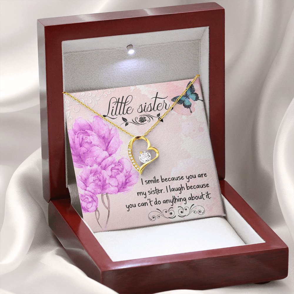 To Sister I Smile Because You Are My Sister Forever Necklace w Message Card-Express Your Love Gifts
