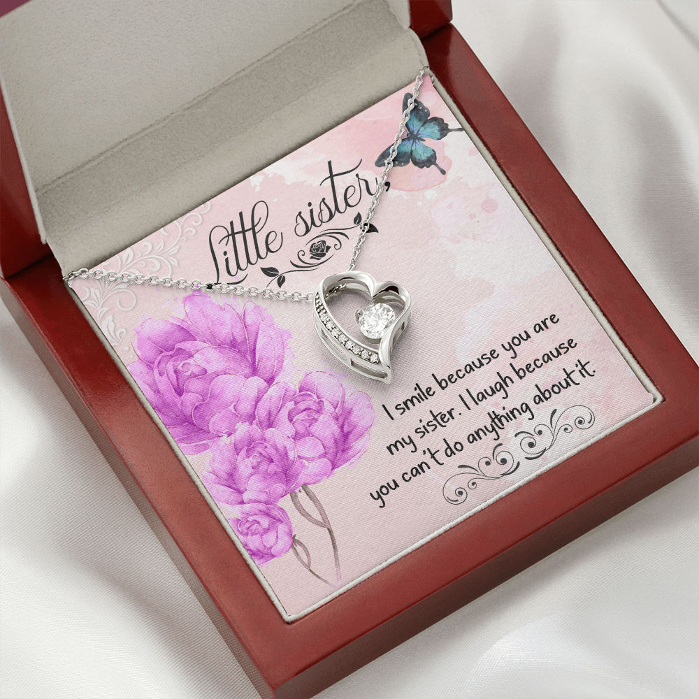 To Sister I Smile Because You Are My Sister Forever Necklace w Message Card-Express Your Love Gifts