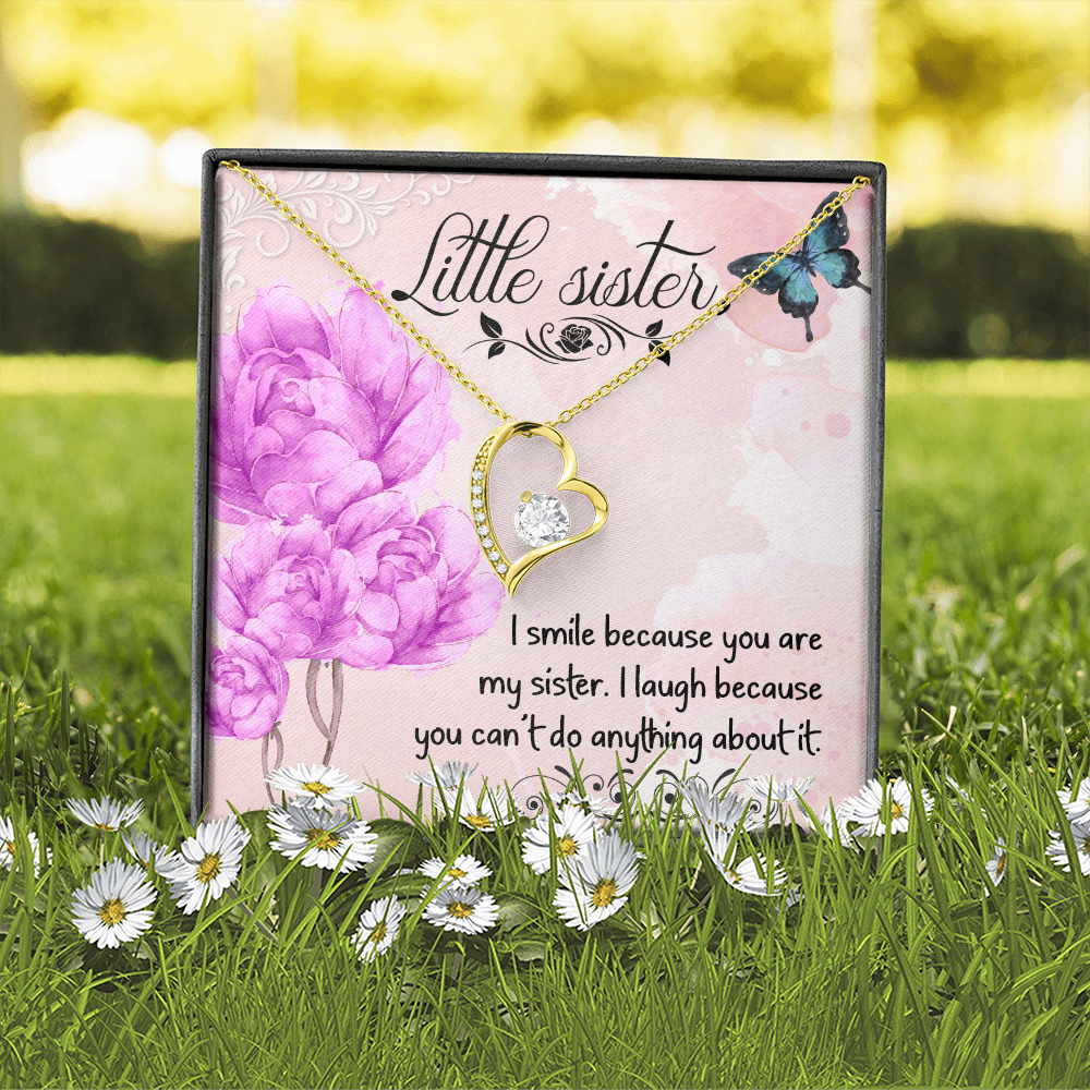 To Sister I Smile Because You Are My Sister Forever Necklace w Message Card-Express Your Love Gifts