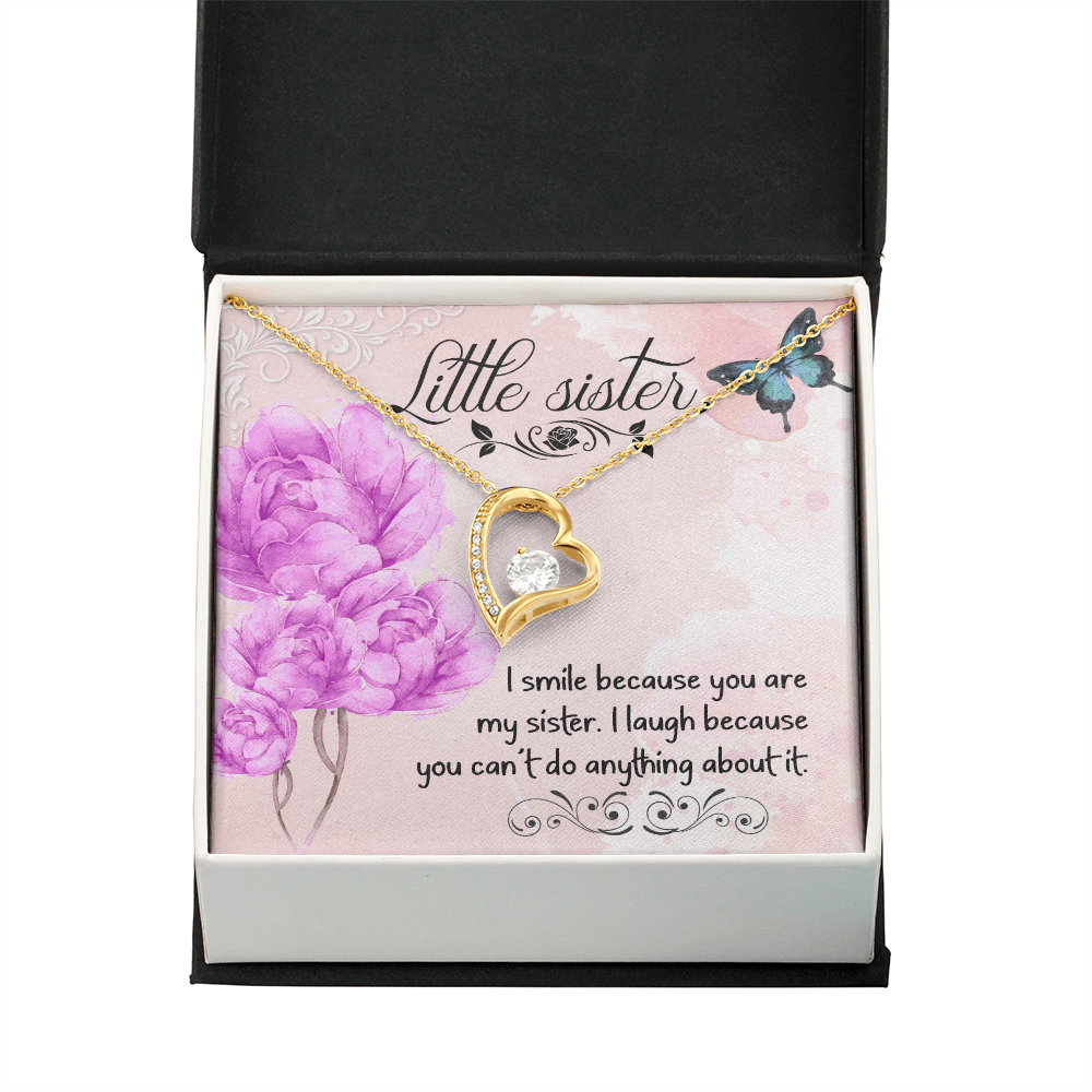 To Sister I Smile Because You Are My Sister Forever Necklace w Message Card-Express Your Love Gifts