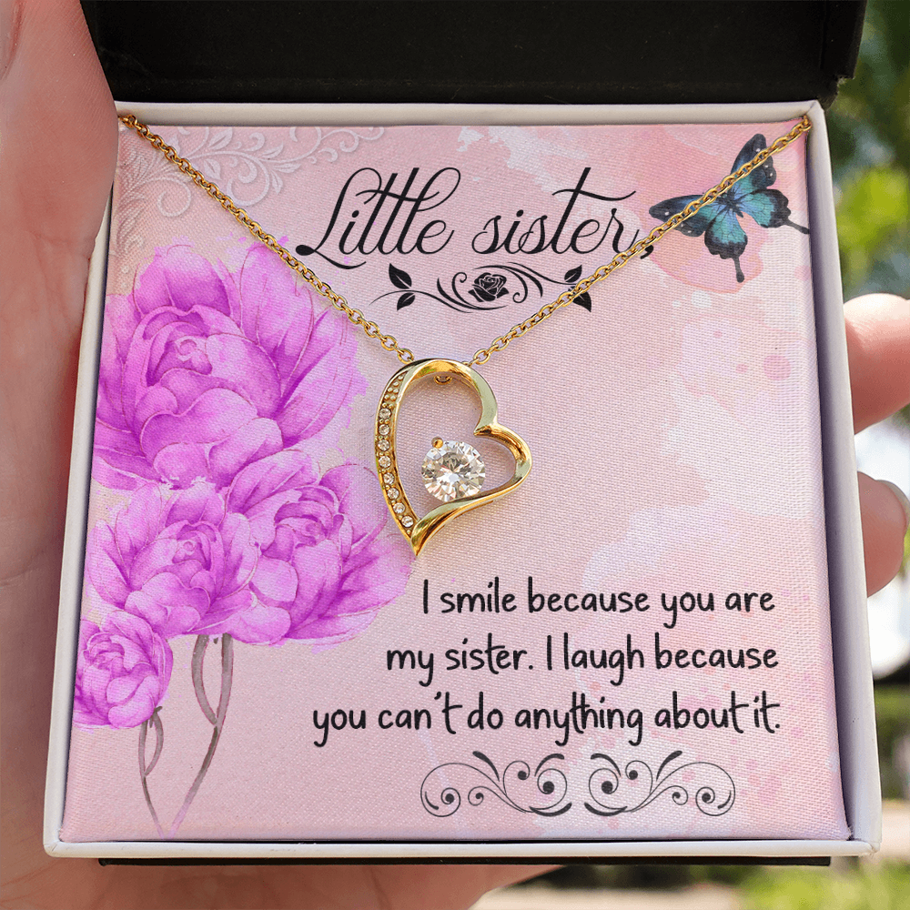 To Sister I Smile Because You Are My Sister Forever Necklace w Message Card-Express Your Love Gifts