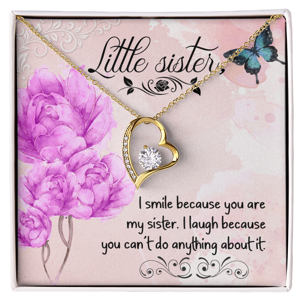 To Sister I Smile Because You Are My Sister Forever Necklace w Message Card-Express Your Love Gifts