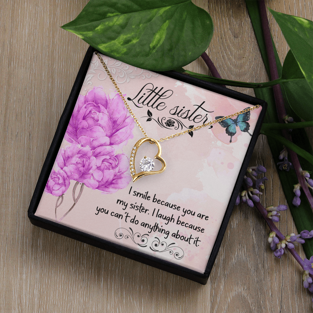 To Sister I Smile Because You Are My Sister Forever Necklace w Message Card-Express Your Love Gifts