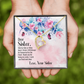 To Sister Side by Side Forever Necklace w Message Card-Express Your Love Gifts