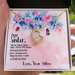 To Sister Side by Side Forever Necklace w Message Card-Express Your Love Gifts
