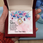To Sister Side by Side Forever Necklace w Message Card-Express Your Love Gifts