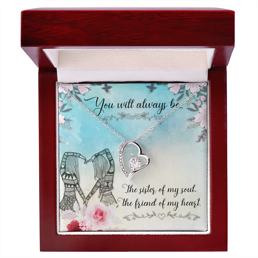 To Sister You Will Always Be Forever Necklace w Message Card-Express Your Love Gifts