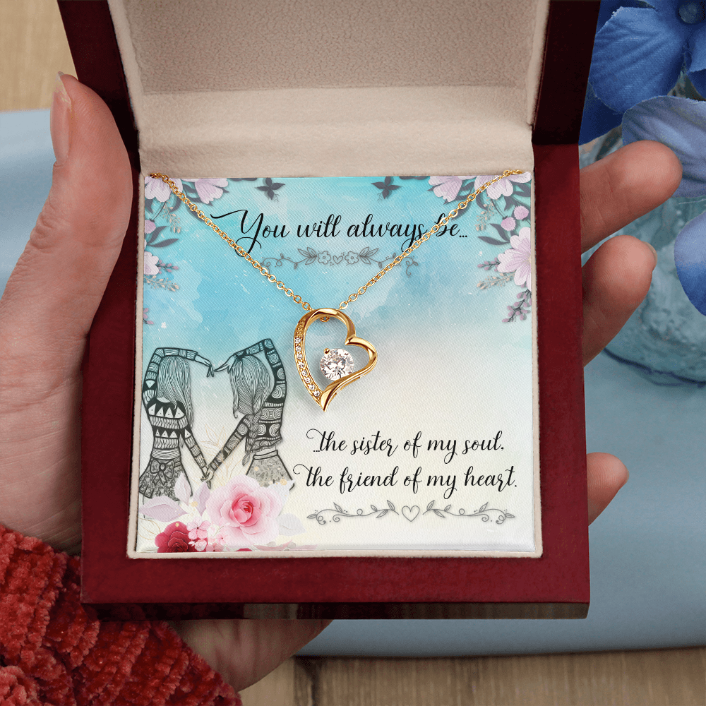 To Sister You Will Always Be Forever Necklace w Message Card-Express Your Love Gifts