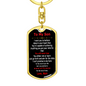 To Son From Mom Keychain Stainless Steel or 18k Gold Dog Tag Keyring-Express Your Love Gifts