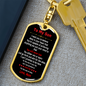 To Son From Mom Keychain Stainless Steel or 18k Gold Dog Tag Keyring-Express Your Love Gifts
