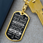 To Son Promise Me Keychain Stainless Steel or 18k Gold Dog Tag Keyring-Express Your Love Gifts