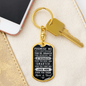 To Son Promise Me Keychain Stainless Steel or 18k Gold Dog Tag Keyring-Express Your Love Gifts