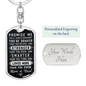 To Son Promise Me Keychain Stainless Steel or 18k Gold Dog Tag Keyring-Express Your Love Gifts