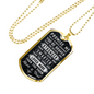 To Son Promise Me Necklace Stainless Steel or 18k Gold Dog Tag 24" Chain-Express Your Love Gifts