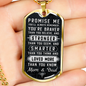 To Son Promise Me Necklace Stainless Steel or 18k Gold Dog Tag 24" Chain-Express Your Love Gifts