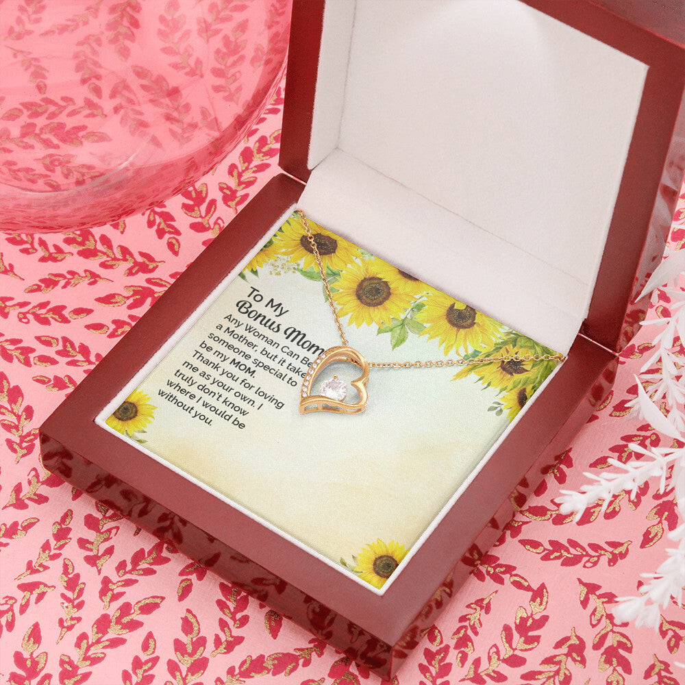 To Step Mom Bonus Mom Any Woman Forever Necklace w Message Card-Express Your Love Gifts