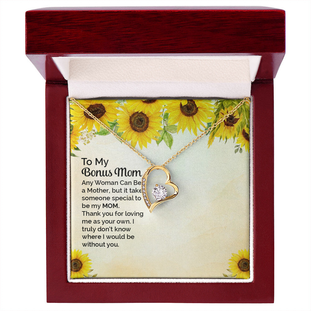 To Step Mom Bonus Mom Any Woman Forever Necklace w Message Card-Express Your Love Gifts