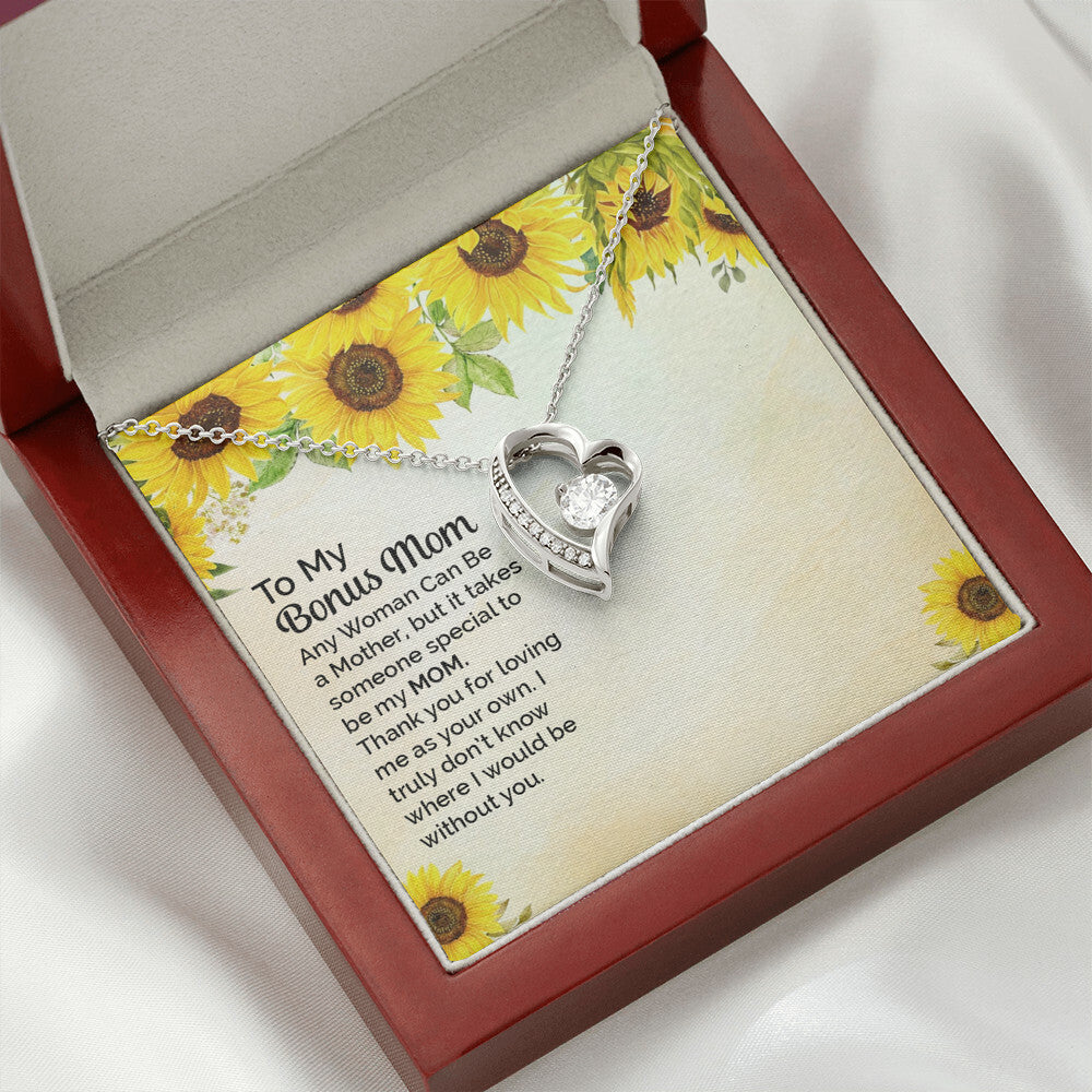 To Step Mom Bonus Mom Any Woman Forever Necklace w Message Card-Express Your Love Gifts