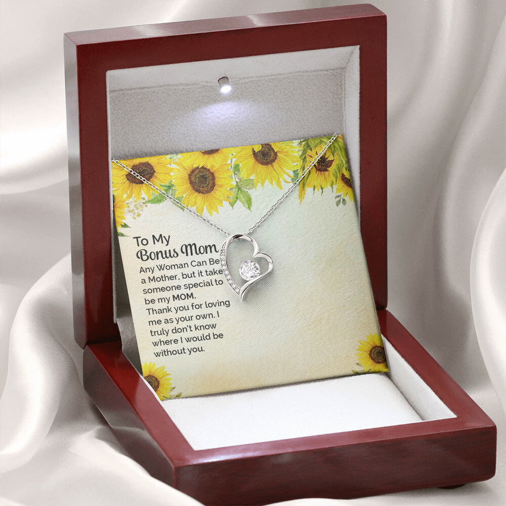 To Step Mom Bonus Mom Any Woman Forever Necklace w Message Card-Express Your Love Gifts