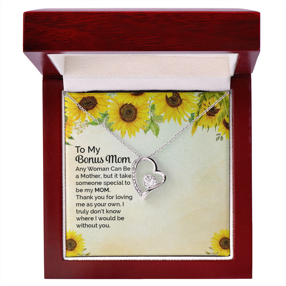 To Step Mom Bonus Mom Any Woman Forever Necklace w Message Card-Express Your Love Gifts