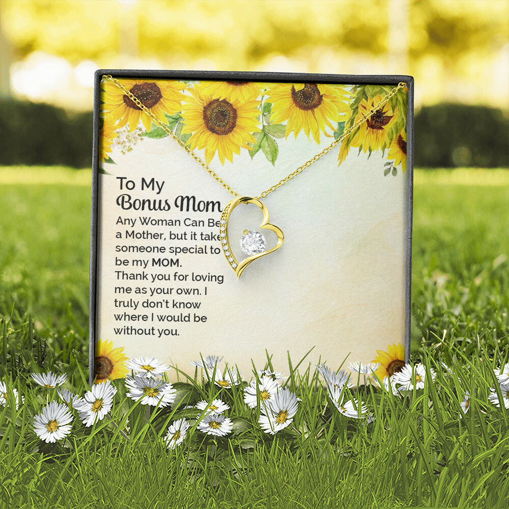 To Step Mom Bonus Mom Any Woman Forever Necklace w Message Card-Express Your Love Gifts