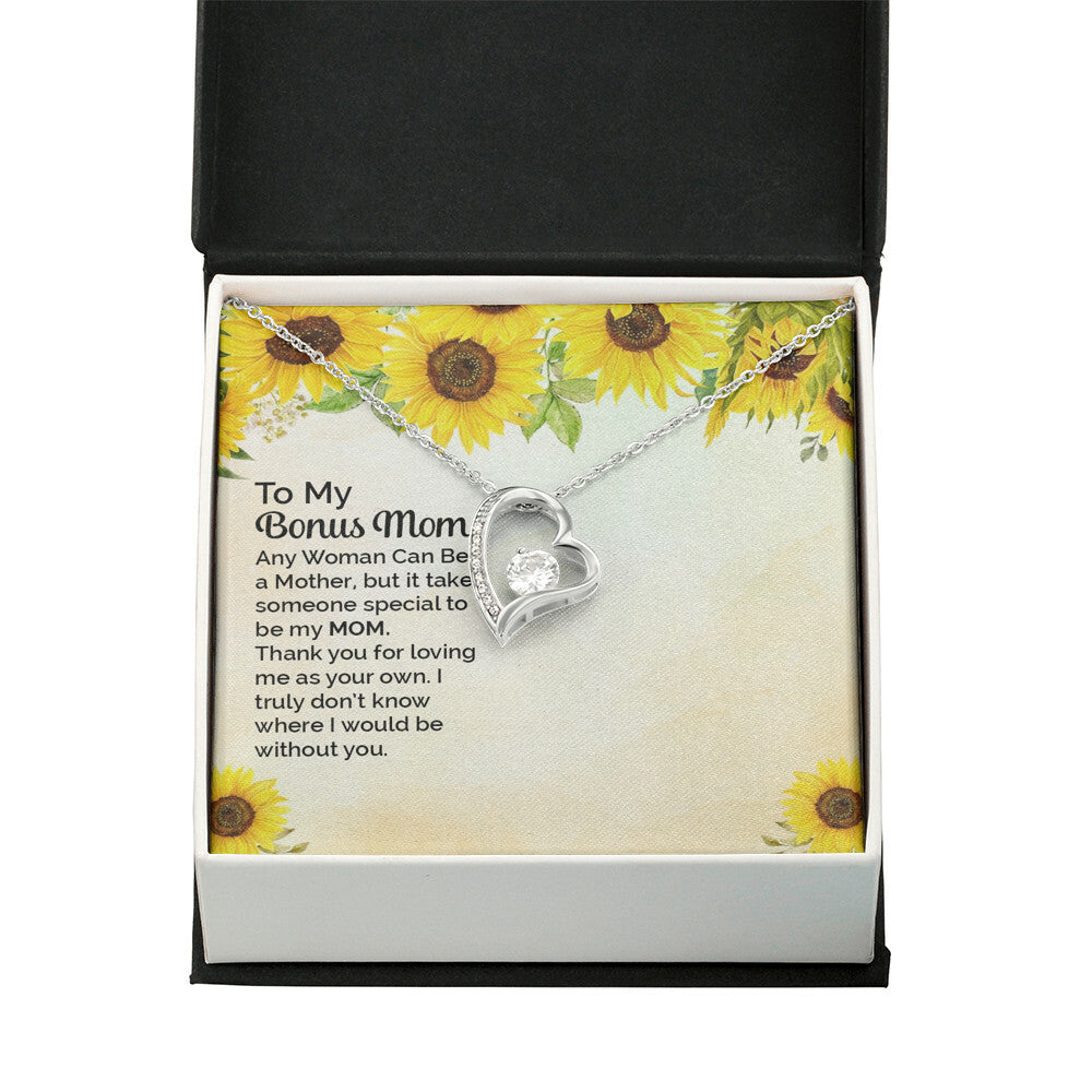 To Step Mom Bonus Mom Any Woman Forever Necklace w Message Card-Express Your Love Gifts