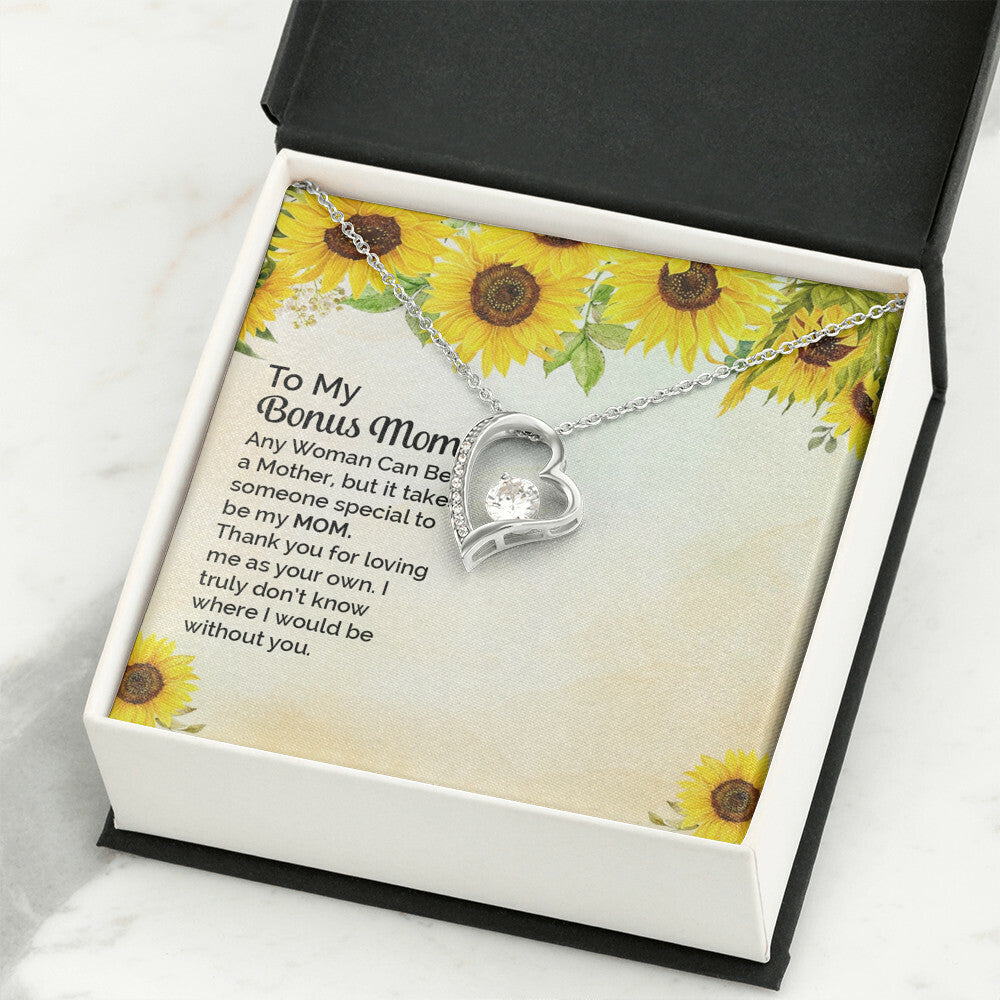 To Step Mom Bonus Mom Any Woman Forever Necklace w Message Card-Express Your Love Gifts