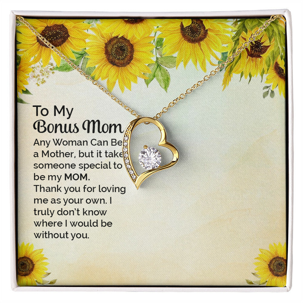 To Step Mom Bonus Mom Any Woman Forever Necklace w Message Card-Express Your Love Gifts