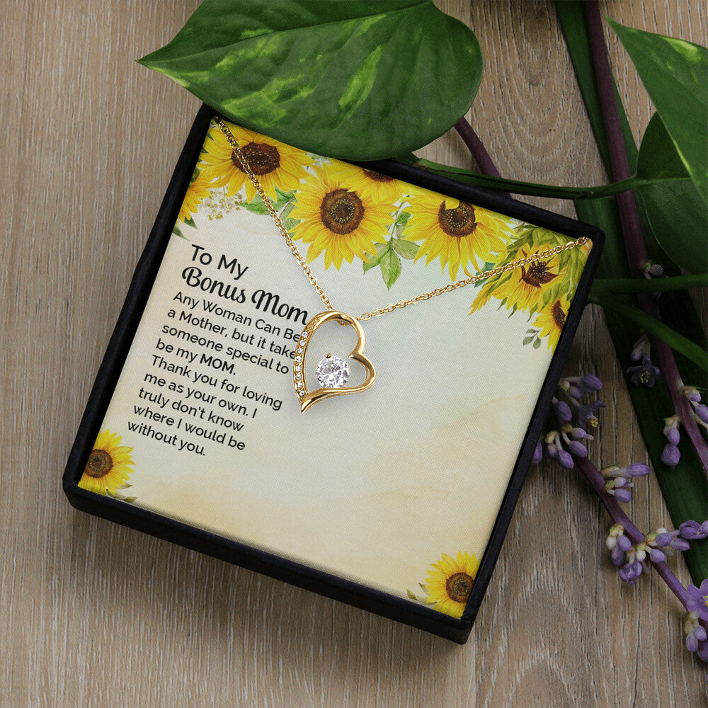 To Step Mom Bonus Mom Any Woman Forever Necklace w Message Card-Express Your Love Gifts