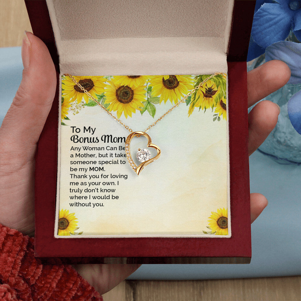 To Step Mom Bonus Mom Any Woman Forever Necklace w Message Card-Express Your Love Gifts