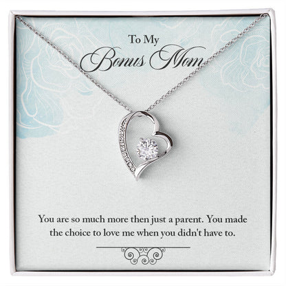 To Step Mom Bonus Mom Choose to Have Me Forever Necklace w Message Card-Express Your Love Gifts
