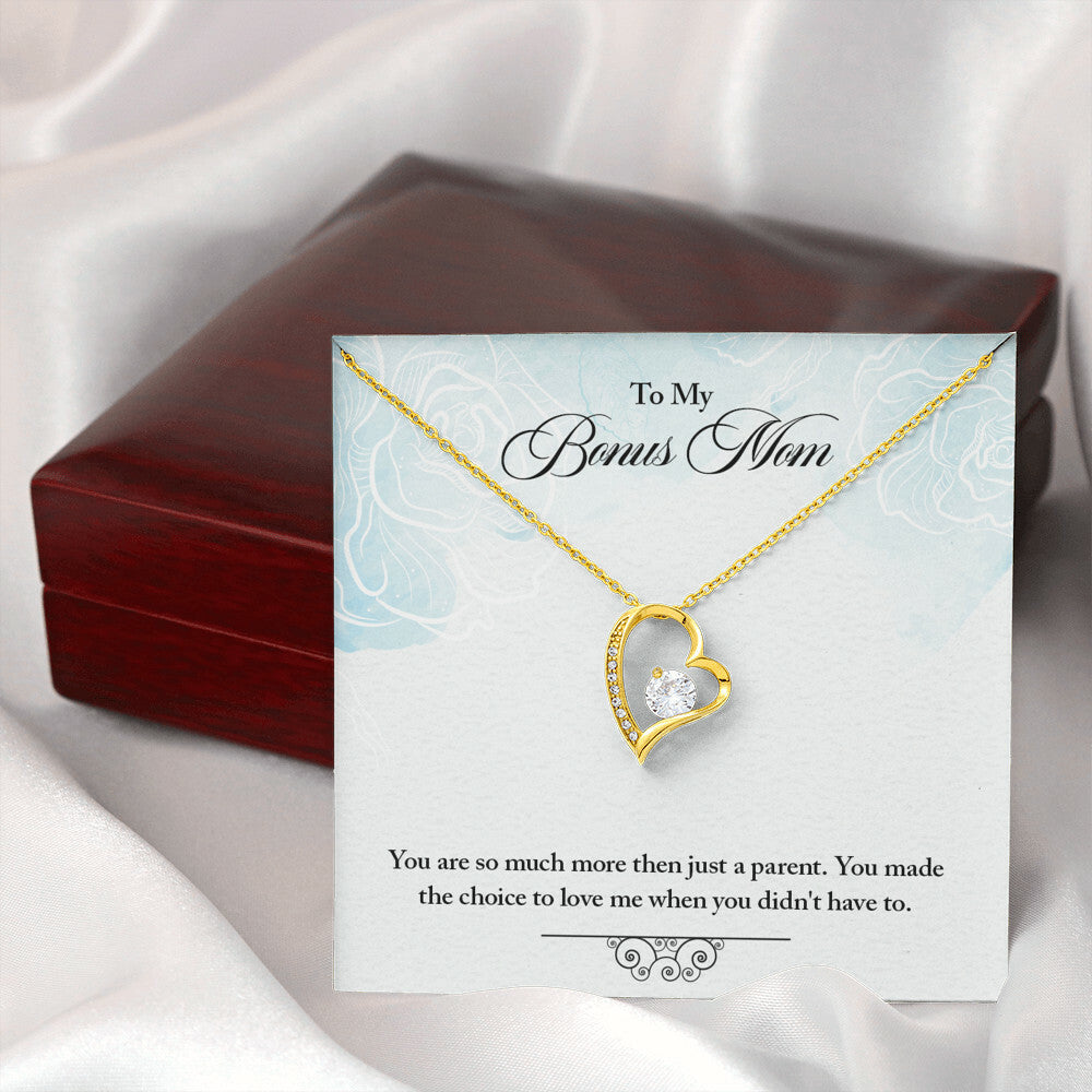 To Step Mom Bonus Mom Choose to Have Me Forever Necklace w Message Card-Express Your Love Gifts