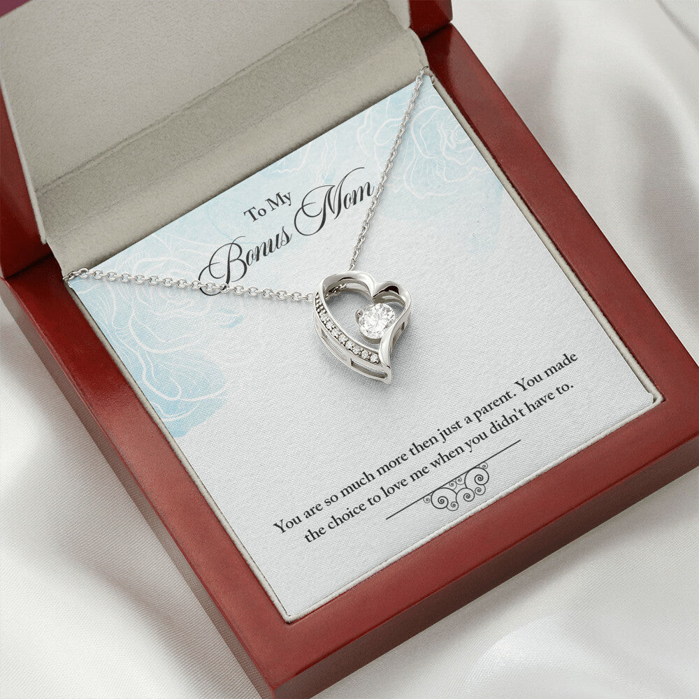 To Step Mom Bonus Mom Choose to Have Me Forever Necklace w Message Card-Express Your Love Gifts