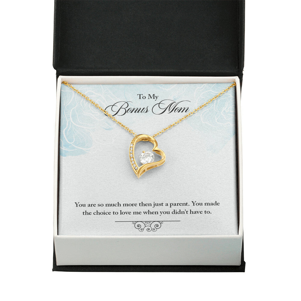 To Step Mom Bonus Mom Choose to Have Me Forever Necklace w Message Card-Express Your Love Gifts