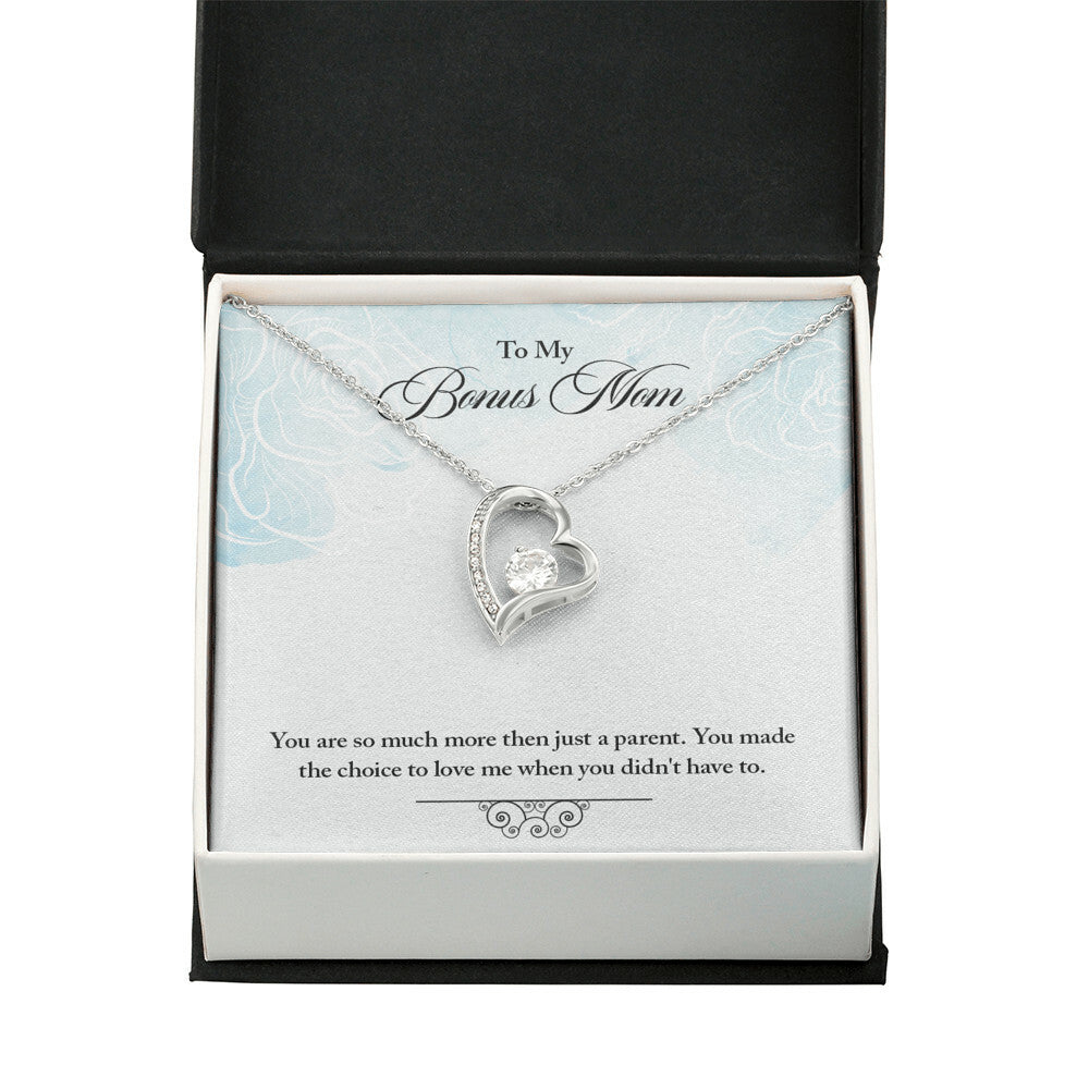 To Step Mom Bonus Mom Choose to Have Me Forever Necklace w Message Card-Express Your Love Gifts
