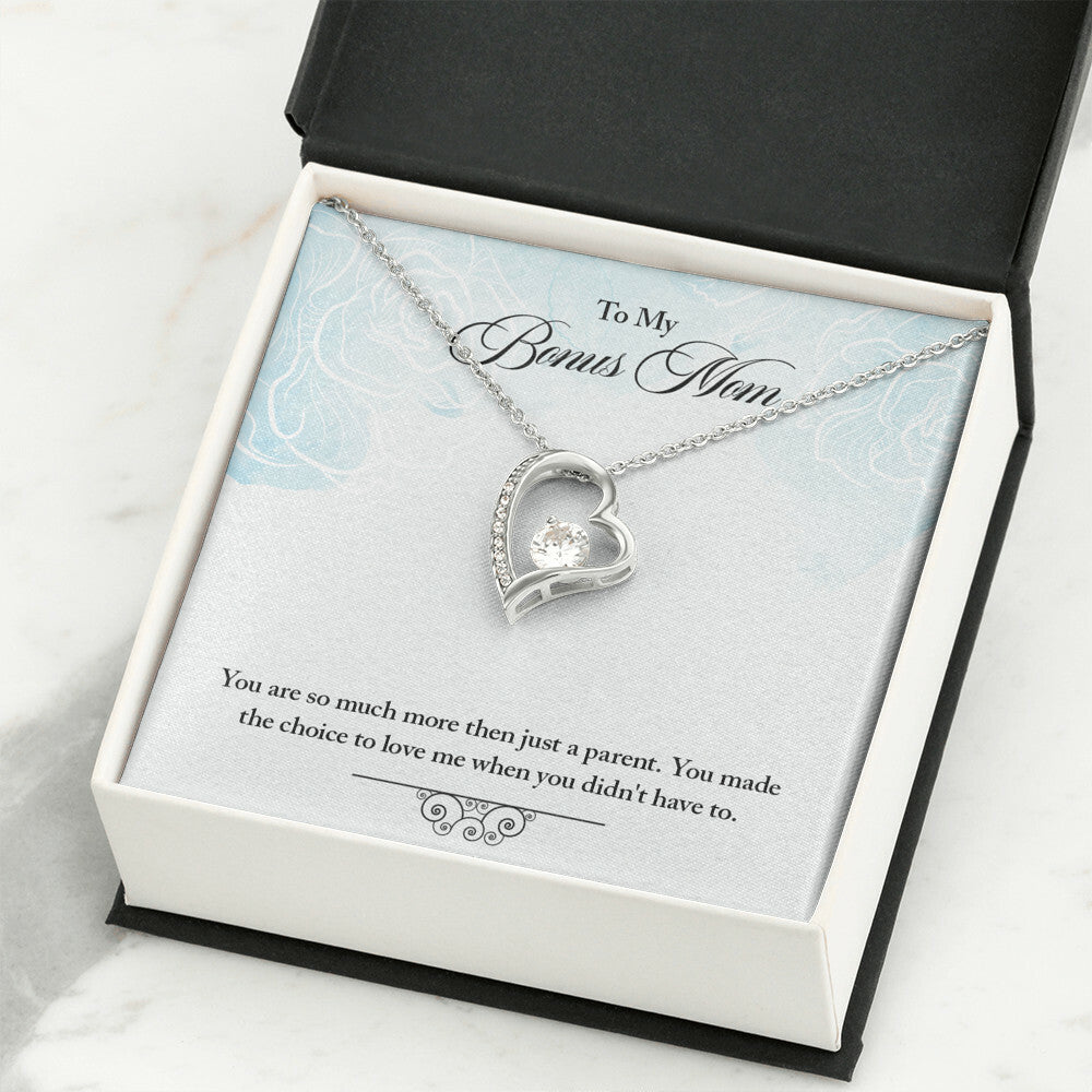 To Step Mom Bonus Mom Choose to Have Me Forever Necklace w Message Card-Express Your Love Gifts