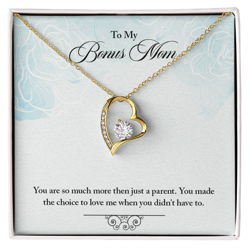 To Step Mom Bonus Mom Choose to Have Me Forever Necklace w Message Card-Express Your Love Gifts
