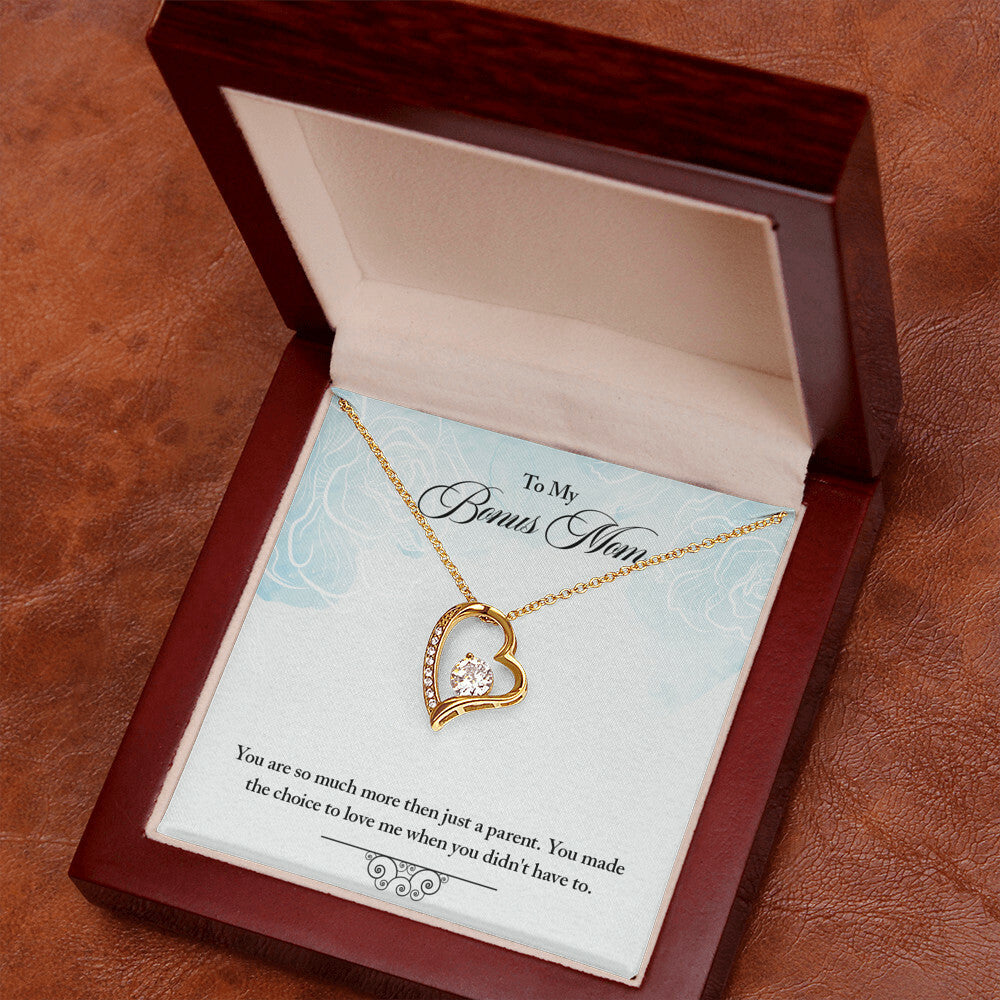 To Step Mom Bonus Mom Choose to Have Me Forever Necklace w Message Card-Express Your Love Gifts