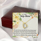 To Step Mom Bonus Mom Moon and Back Forever Necklace w Message Card-Express Your Love Gifts