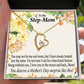 To Step Mom Bonus Mom Moon and Back Forever Necklace w Message Card-Express Your Love Gifts