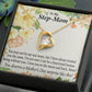 To Step Mom Bonus Mom Moon and Back Forever Necklace w Message Card-Express Your Love Gifts