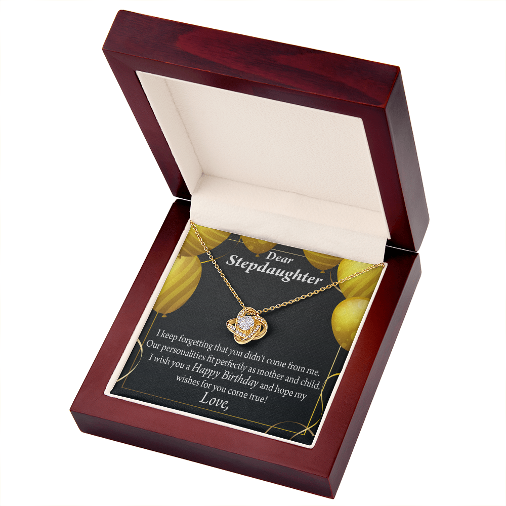 To Stepdaughter Birthday Message Infinity Knot Necklace Message Card-Express Your Love Gifts