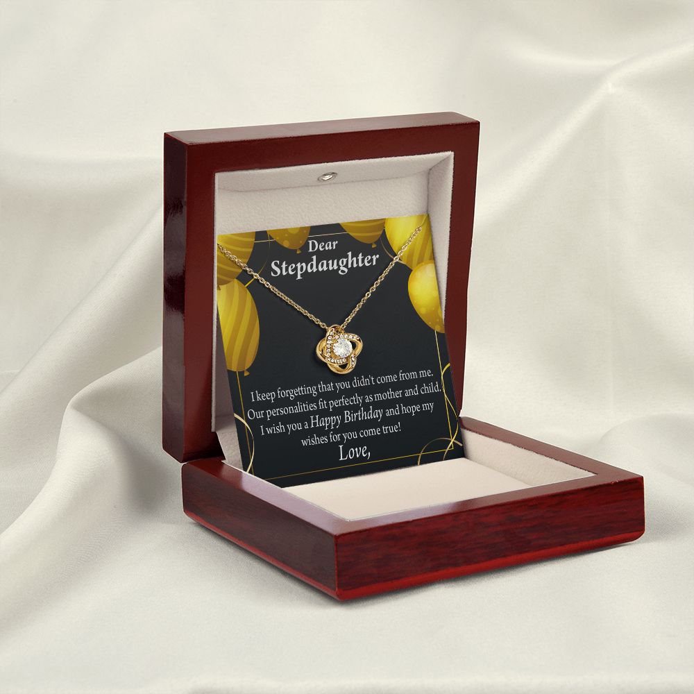 To Stepdaughter Birthday Message Infinity Knot Necklace Message Card-Express Your Love Gifts