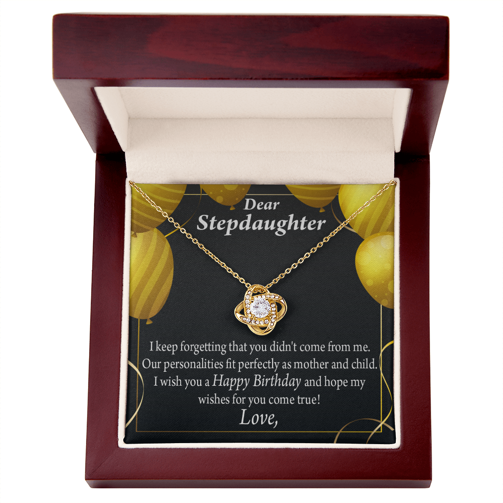 To Stepdaughter Birthday Message Infinity Knot Necklace Message Card-Express Your Love Gifts