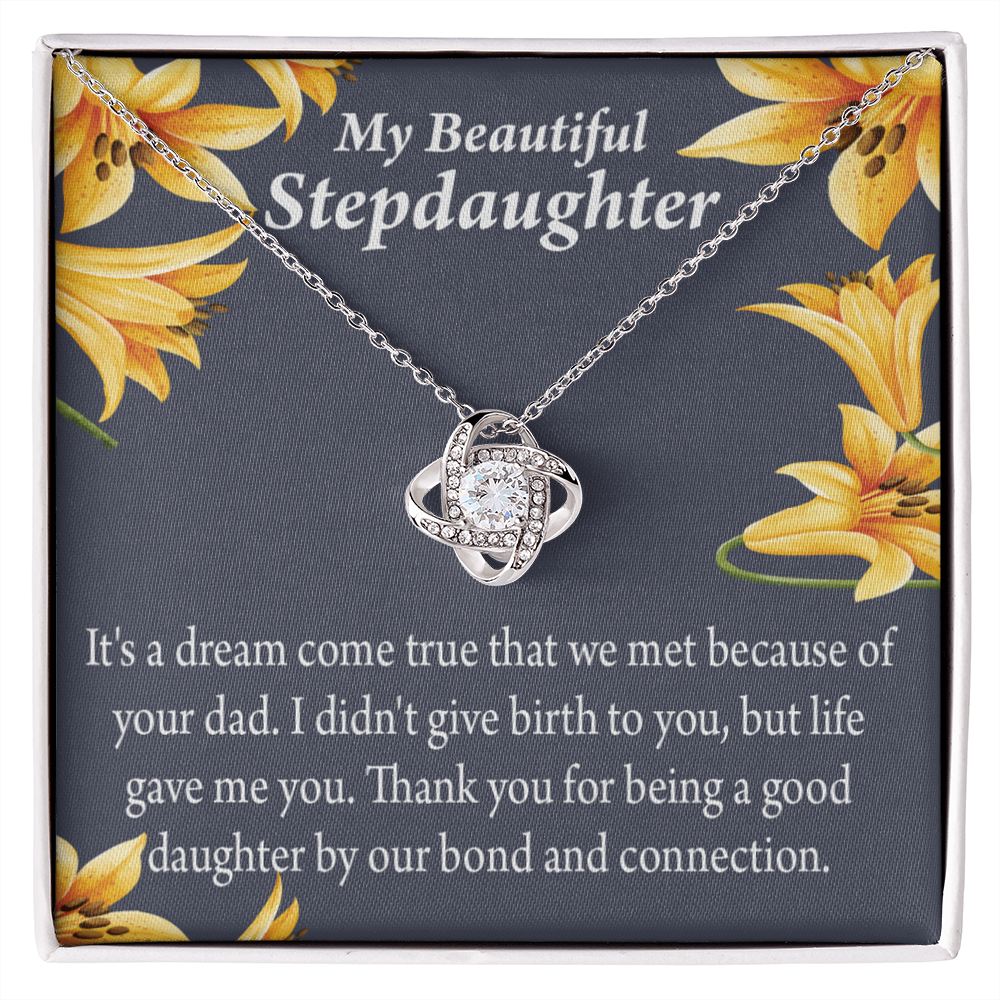 To Stepdaughter Life's Gift Infinity Knot Necklace Message Card-Express Your Love Gifts